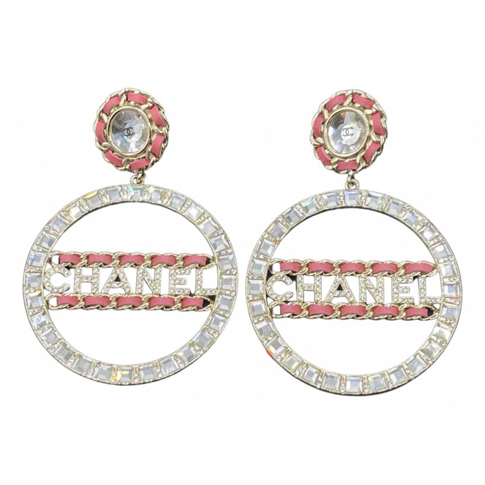 Chanel Baguette Crystal Dangle Drop Hoop Earrings - Picture 16 of 16
